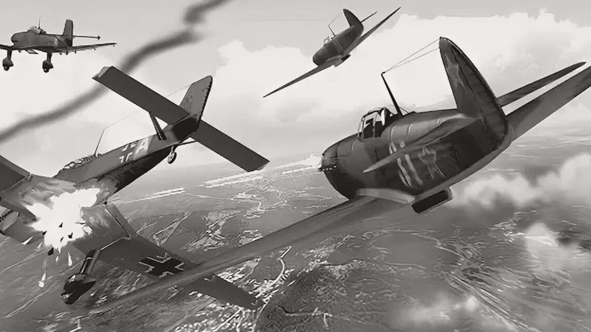 Як-1 атакует Ju-87 (реконструкция)