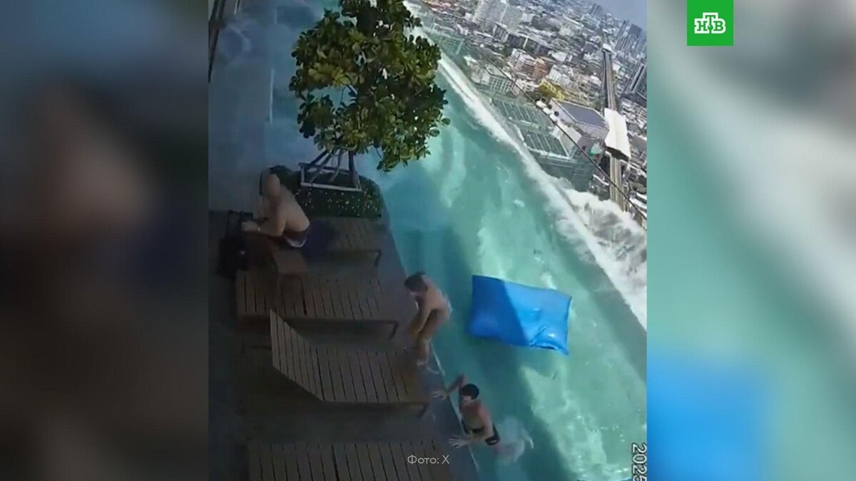    Туристов в Бангкоке едва не смыло с крыши высотки во время землетрясения