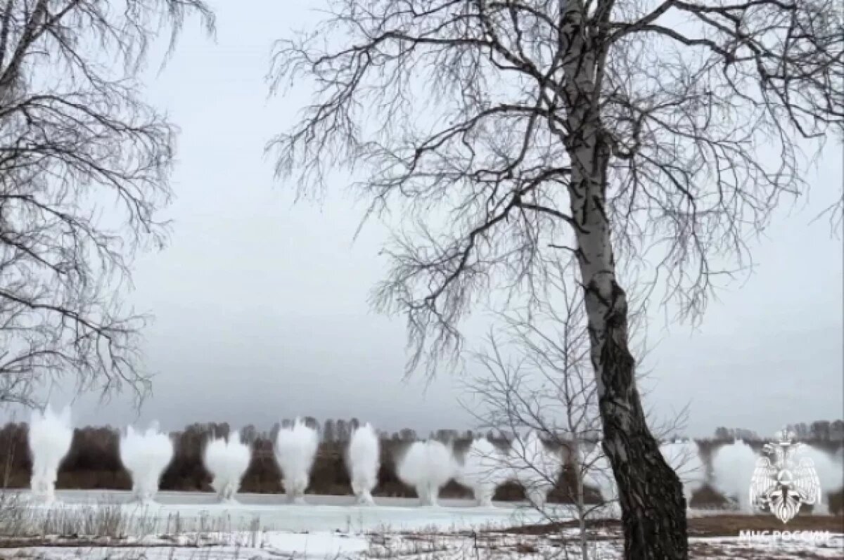    Лёд взорвали на реке Иня в Новосибирской области