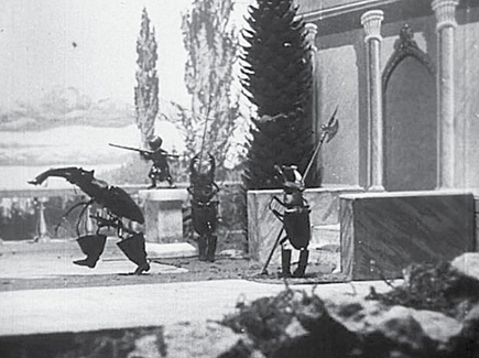 Кадр из мультфильма «Прекрасная Люканида, или война рогачей с усачами» (реж. В. Старевич, 1912, Россия). Изображение взято из открытых источников