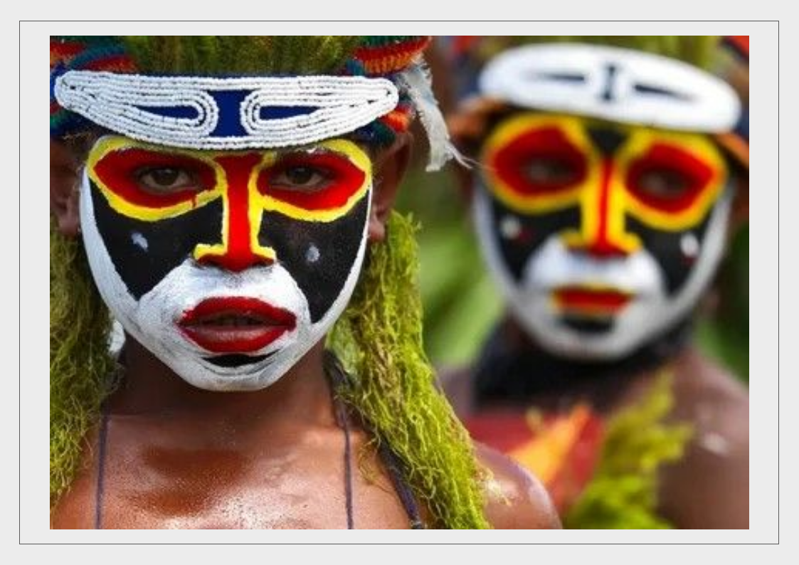 Традиционная раскраска лица папуасы