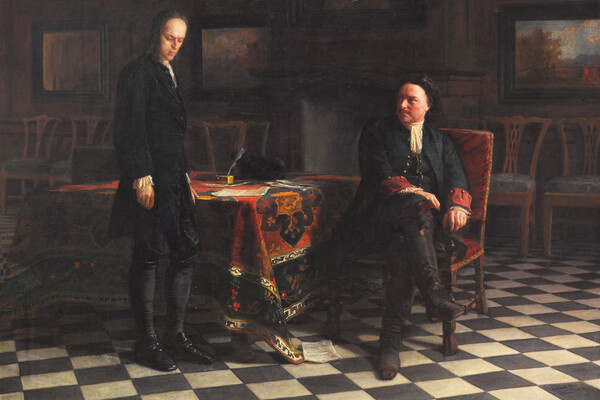    Картина «Петр I допрашивает царевича Алексея Петровича в Петергофе» / Николай Николаевич Ге