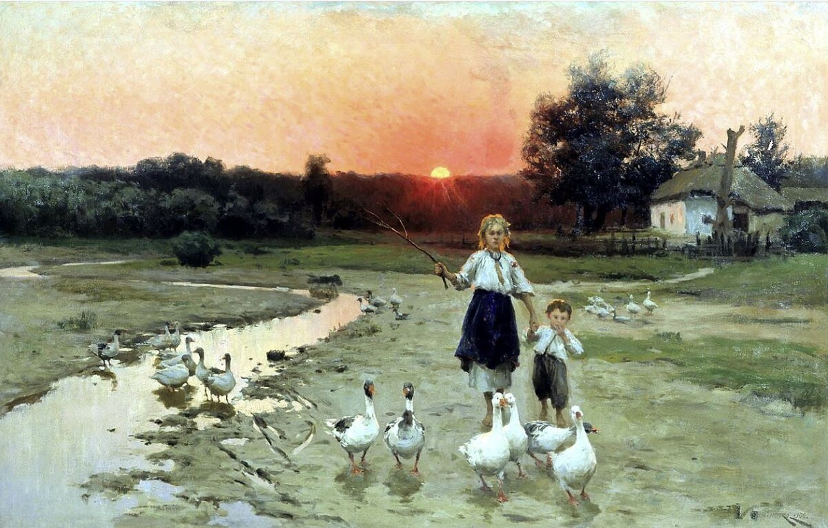 Н. К. Пимоненко: Вечереет