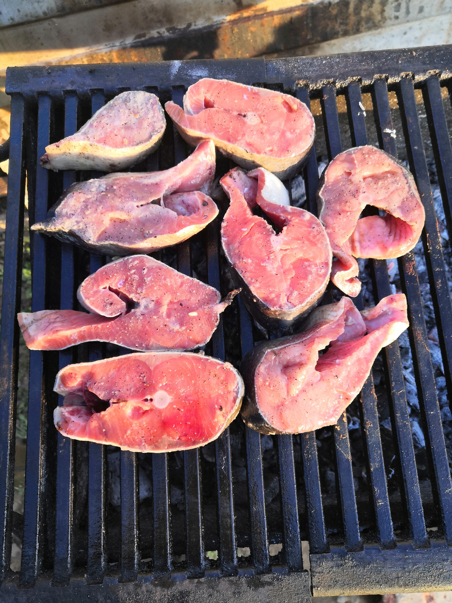 Кета на мангале. 