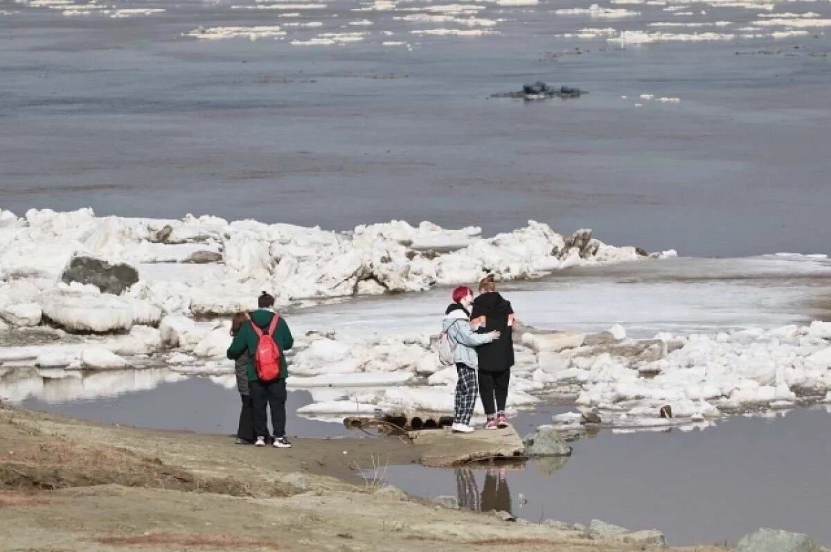    Ледоход на Оби 2025 в Барнауле.