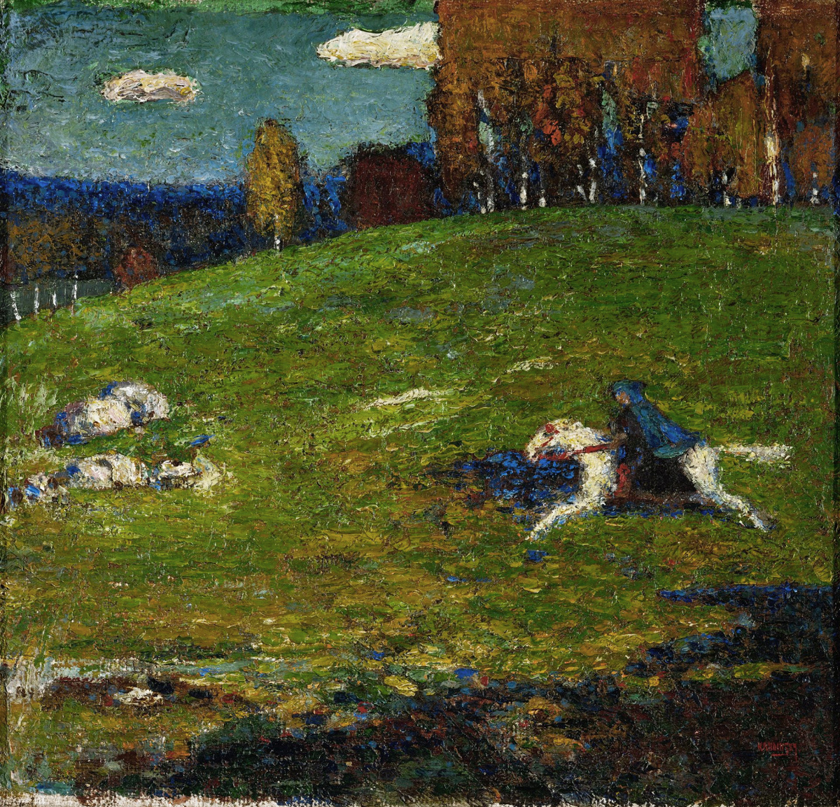 Василий Кандинский:  «Синий всадник» (1903) Холст, масло. Частная коллекция. 