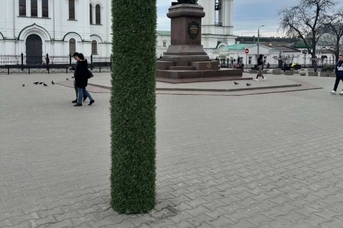    В Ростове столбы обмотали искусственным газоном для борьбы с рекламщиками