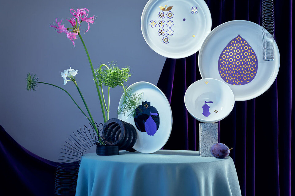 Коллекция посуды Magic Fruit выполнена в стиле неосупрематизма/«Дом фарфора»