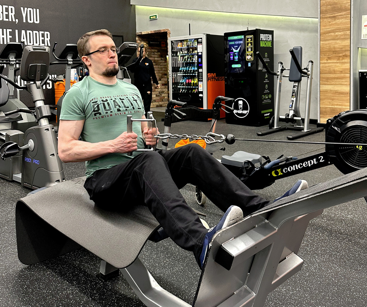 Чтобы меня сильно не "утаскивало" вперед из-за веса, приспособили коврик! :)