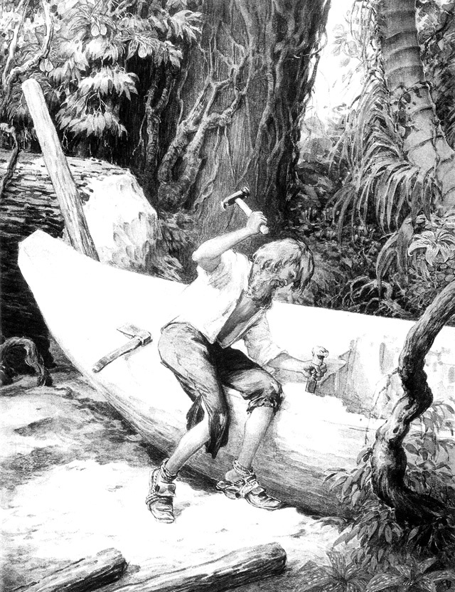 Строительство лодки для побега с острова