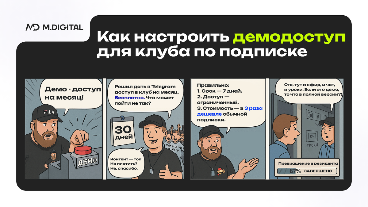 Как настроить демодоступ для клуба по подписке