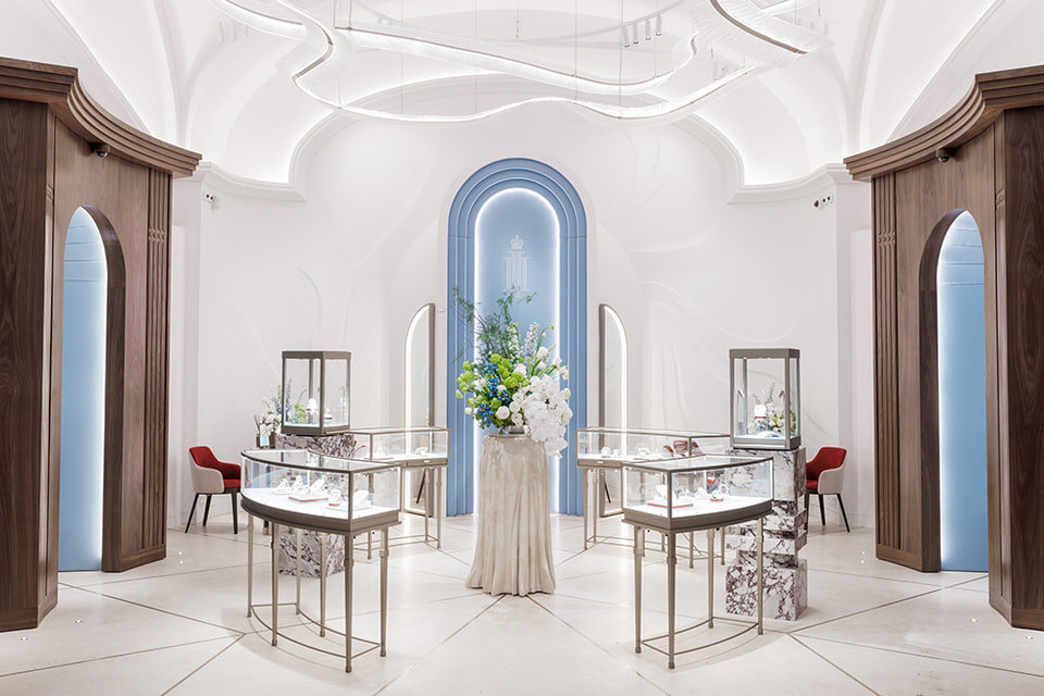 Интерьеры ювелирного салона Posié в гостинице «Метрополь»/«Алроса»