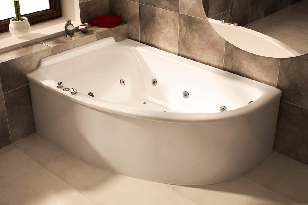 Угловой вариант для маленькой ванной комнаты