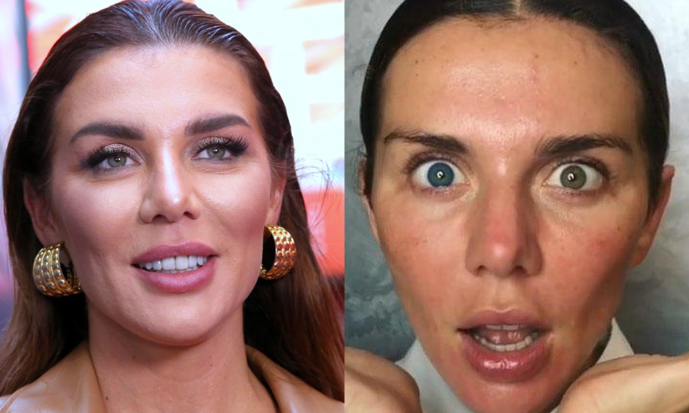 Анна Седокова с косметикой и без