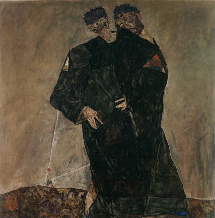 Эгон Шиле. Отшельники. Эгон Шиле и Густав Климт. 1912.