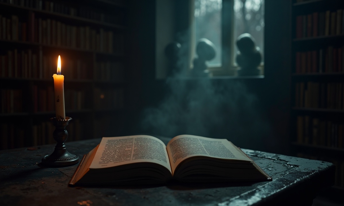 Ночная библиотека, где книги оживают и шепчут о тайнах.