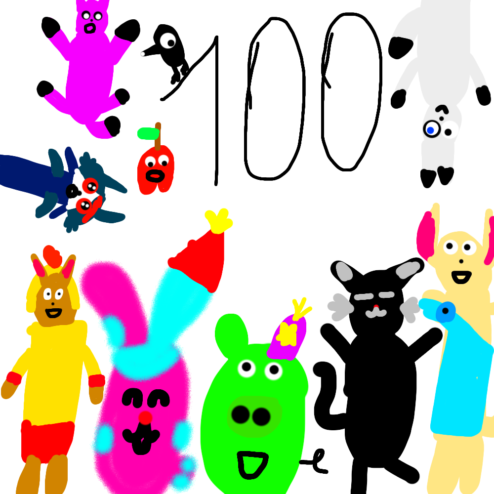 простите что когото забыл просто места не было но на 200 подписчиков я нарисую другой рисунок 