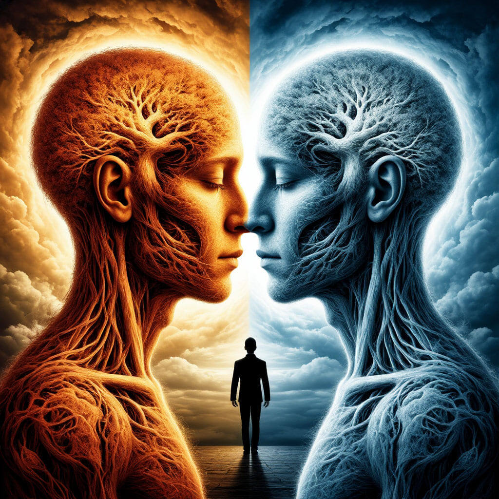 Внутри Двое - Я и я. А ещё Я, который видит этих Двоих))) Без бутылки Амриты не разобраться. 