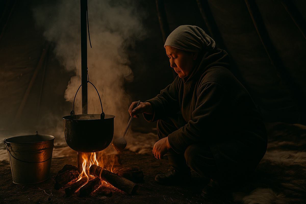 Пока всё течёт и тает, еда готовится так же, как сто лет назад.