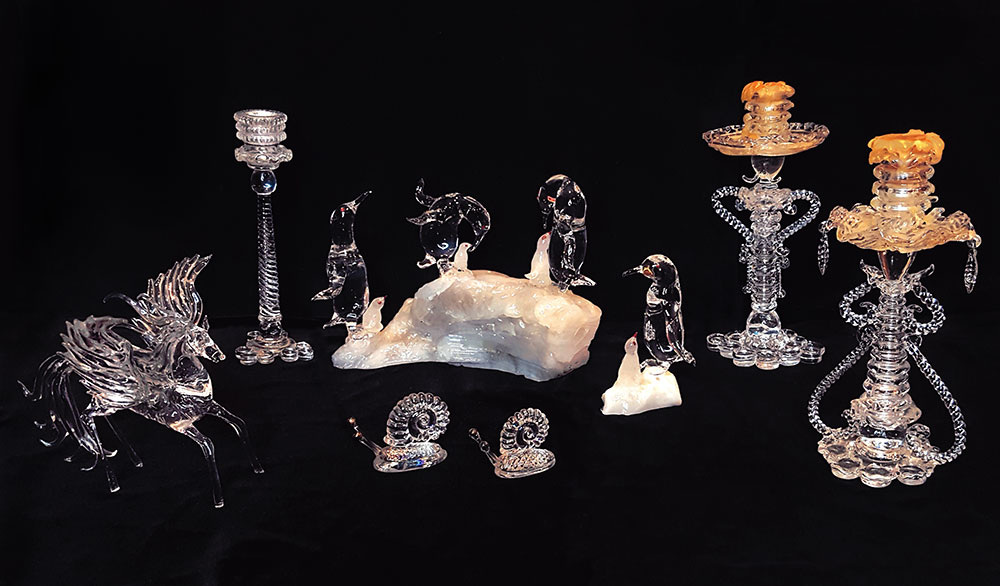 Первые работы Алексея Зеля: "Пегас", "Пингвины. Антарктида", улитки и подсвечники