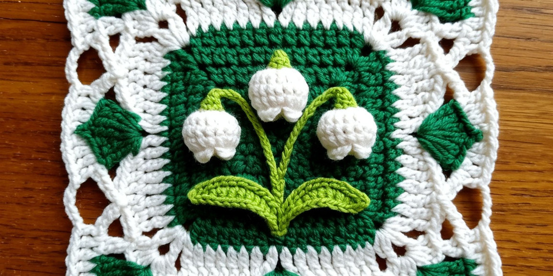 Мотивы связанные крючком с ландышами - подборка без схем