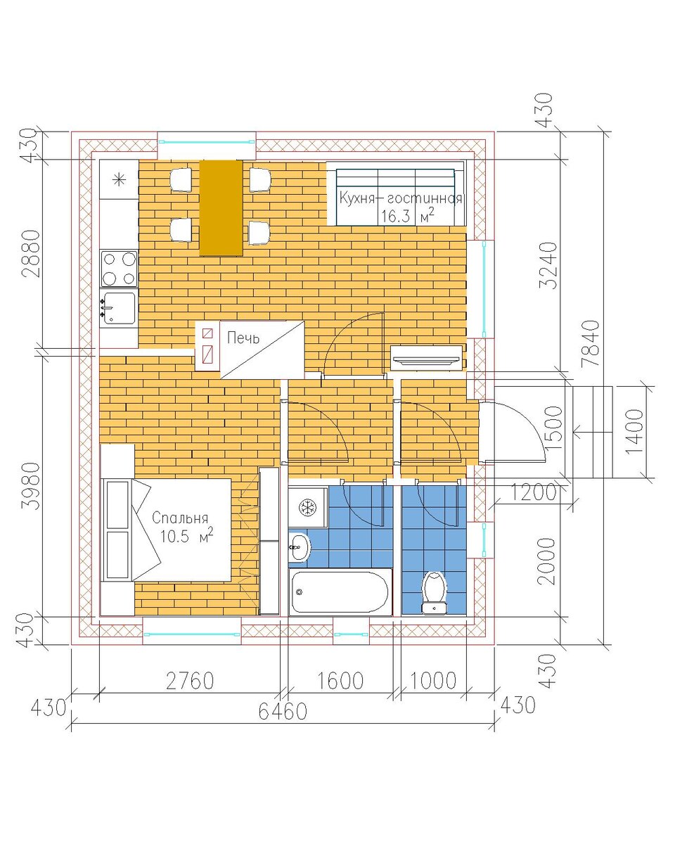 Планировка мини дома.