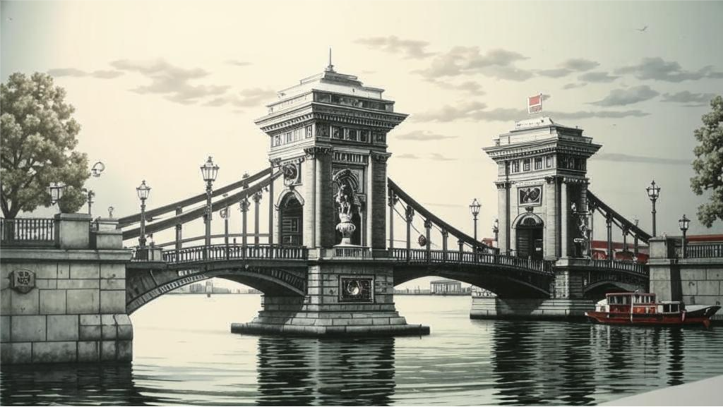 Фото моста сгенерировано нейро сетью Кандински 