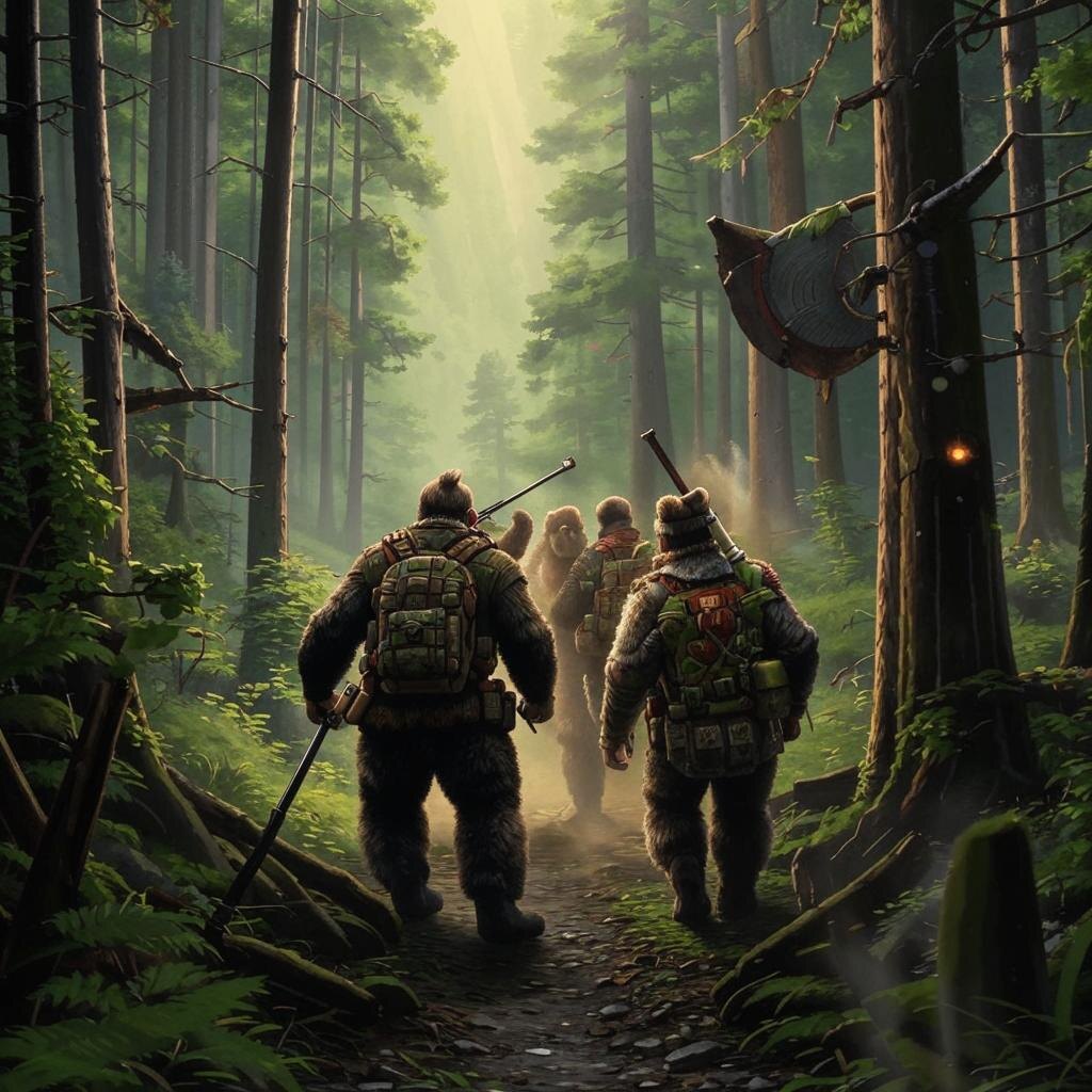 Охотники на медведей в Словакии.