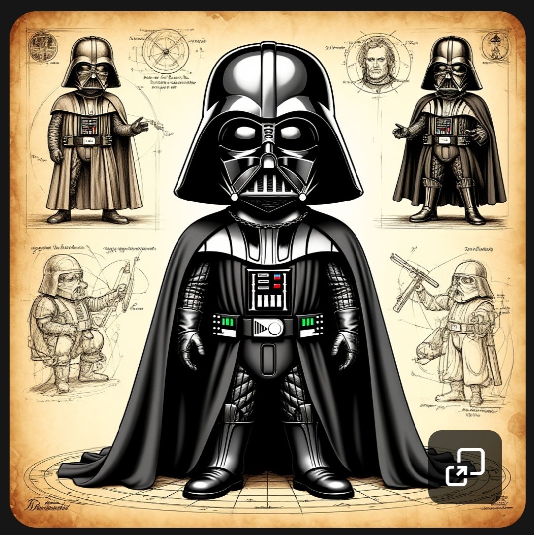 Вариант 2. Дарт Вэйдер в стиле Витрувианского человека Леонардо да Винчи