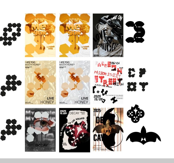 Пример использования шейпов на плакатах