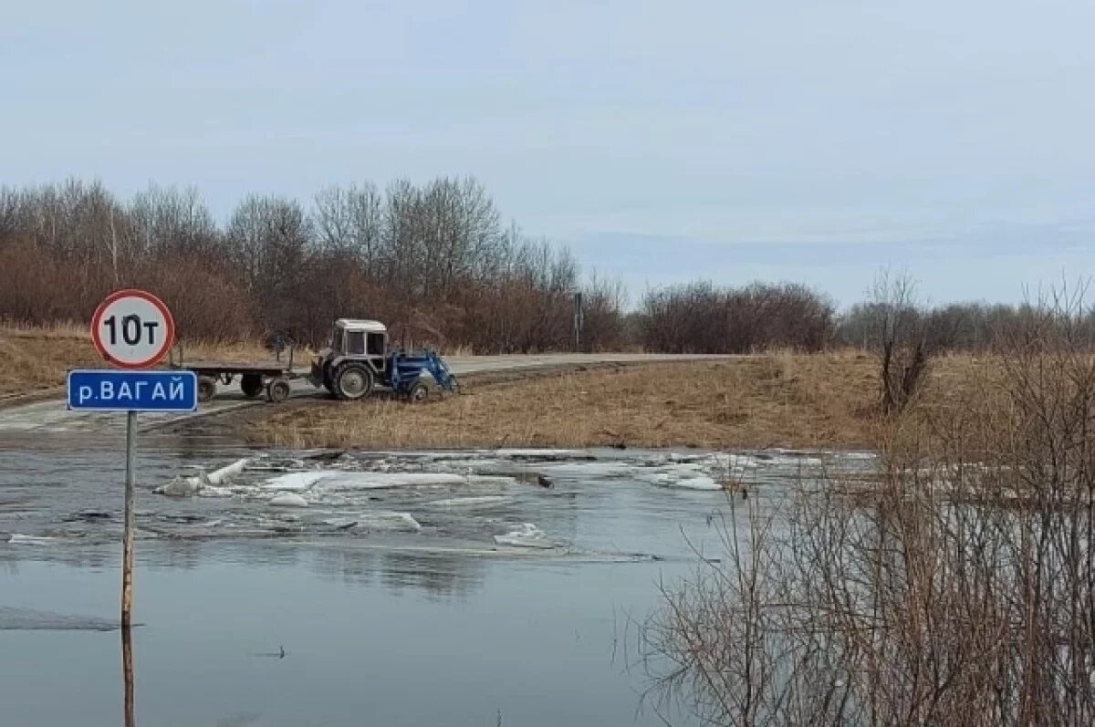    В Аромашевском районе затопило низководный мост и насыпь