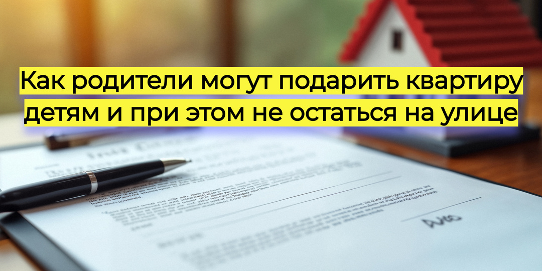 Как родители могут подарить квартиру детям и при этом не остаться на улице