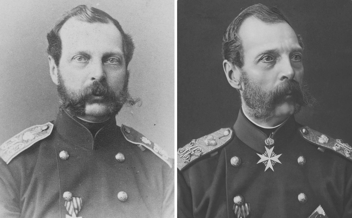 Александр II в 1860 и 1880 гг.