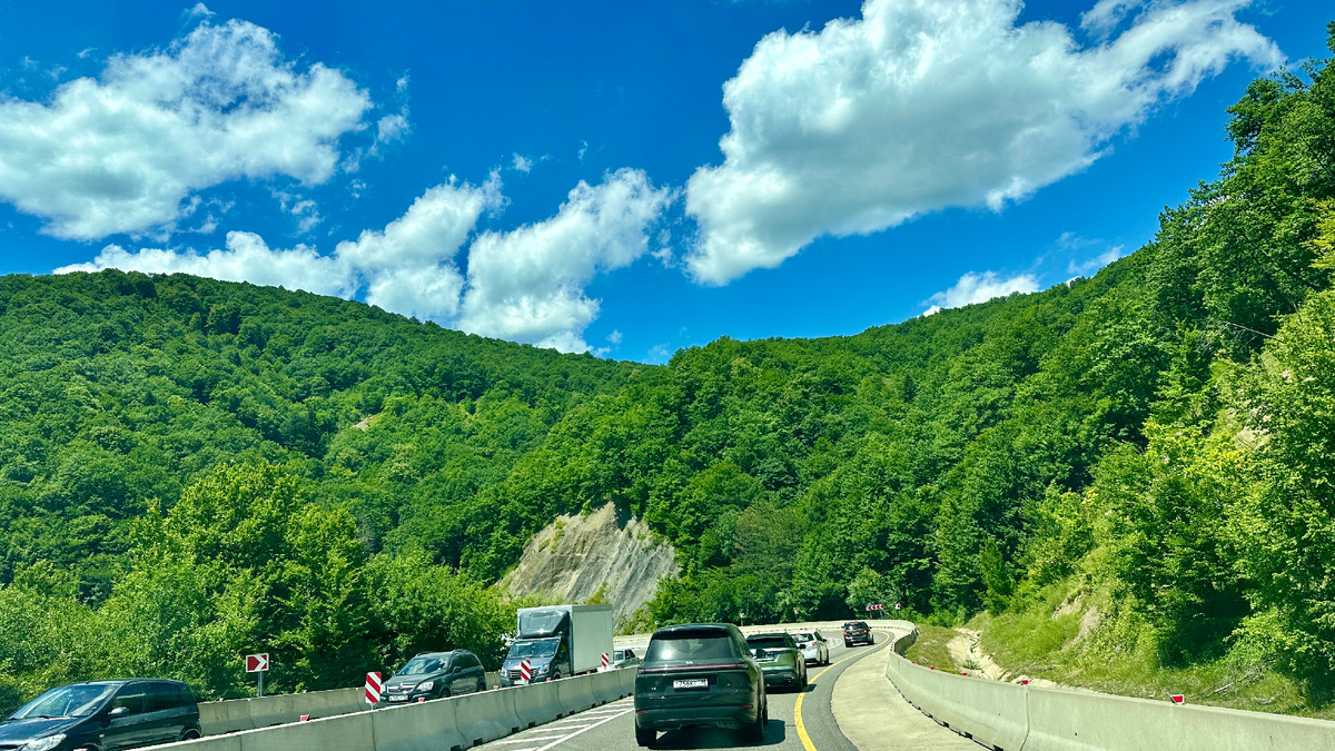 Дорога Краснодар - Джубга летом