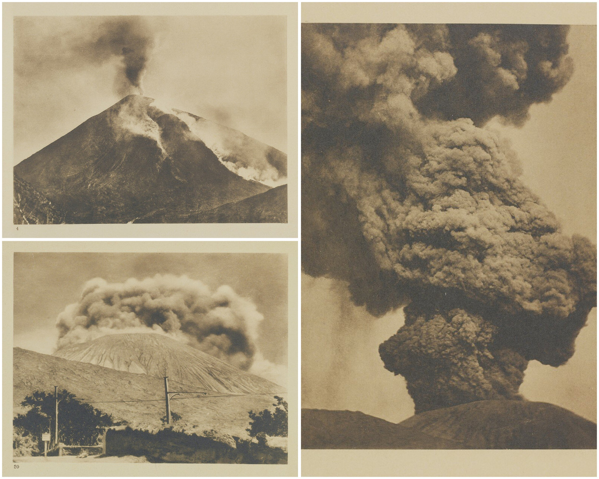 Фотографии извержения Везувия в 1906 году.