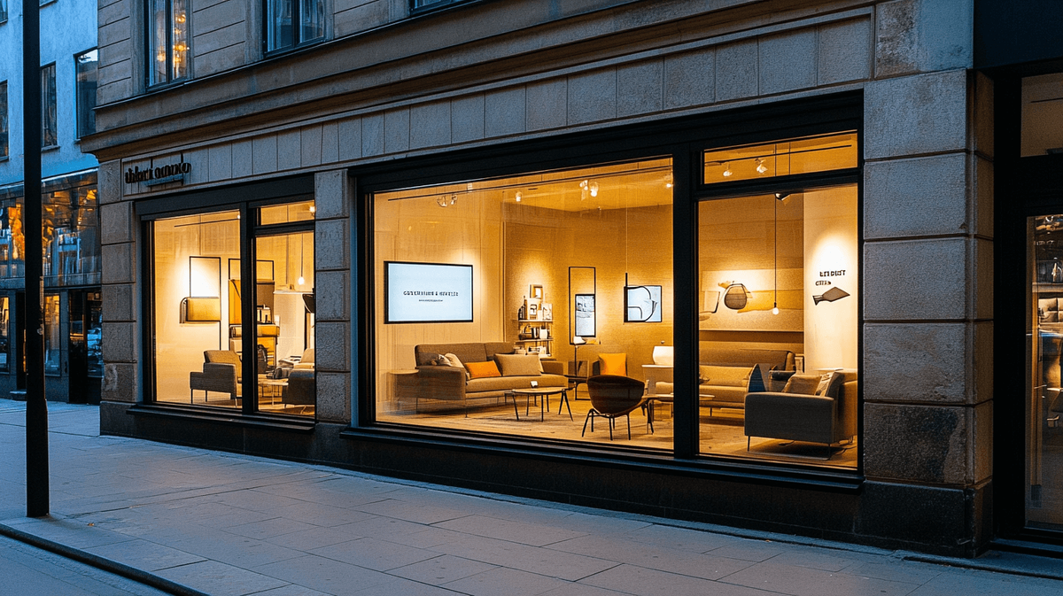 Коммерческое помещение в жилом здании. Изображение сгенерировано с помощью нейросети Midjourney