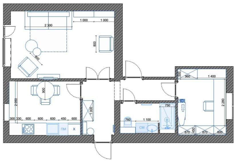 Вариан 1 планировочного решения