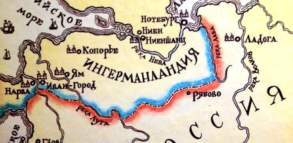 Рис. 1. «Ингерманландия», включающая в себя современный Санкт-Петербург. Карта взята из открытых источников.