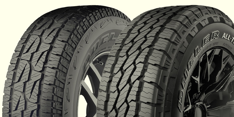Bridgestone Dueler A/T001 — слева и Bridgestone Dueler A/T002 — справа
