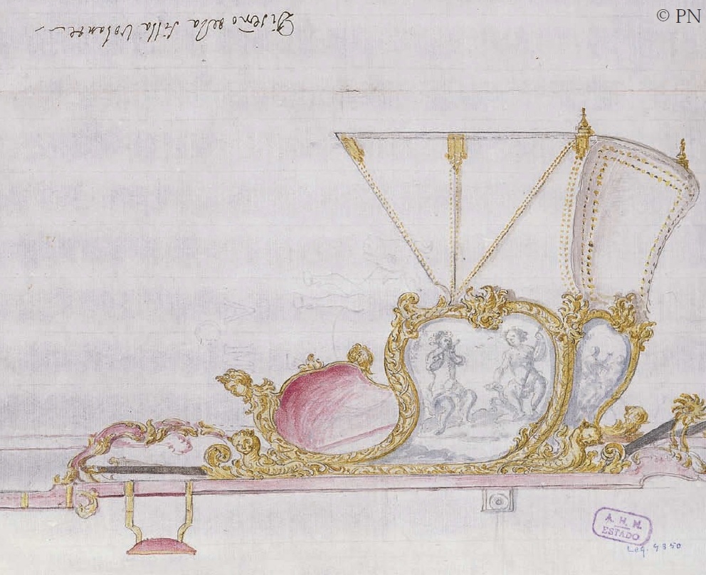 Мануэль Флорес, Проект летающего кресла для короля Марокко, Севилья, 1771, Министерство культуры, Государственный исторический архив, Карты, планы и чертежи, 960, Мадрид.