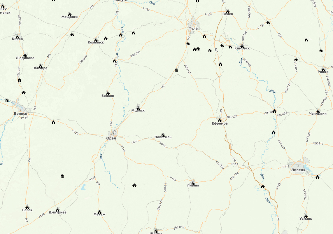 Города с льготной ипотекой на вторичном рынке на карте России
