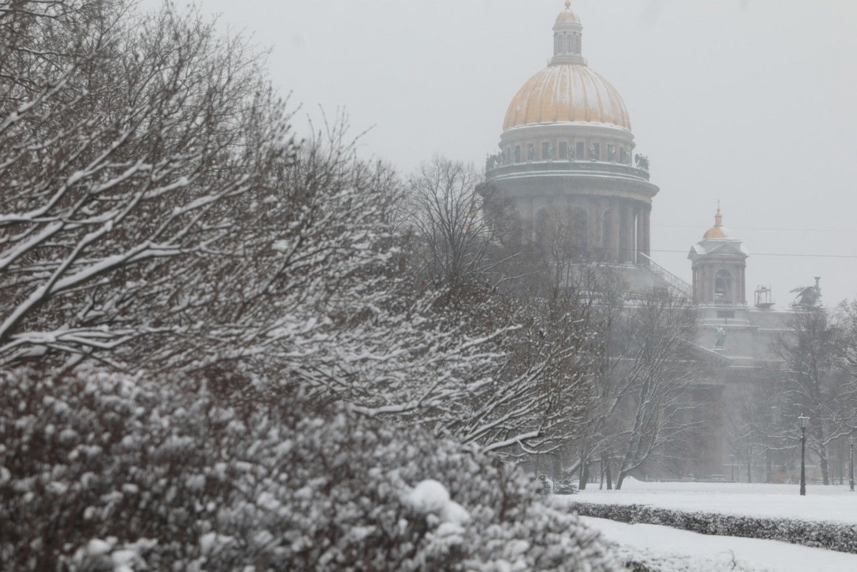 снег в Петербурге