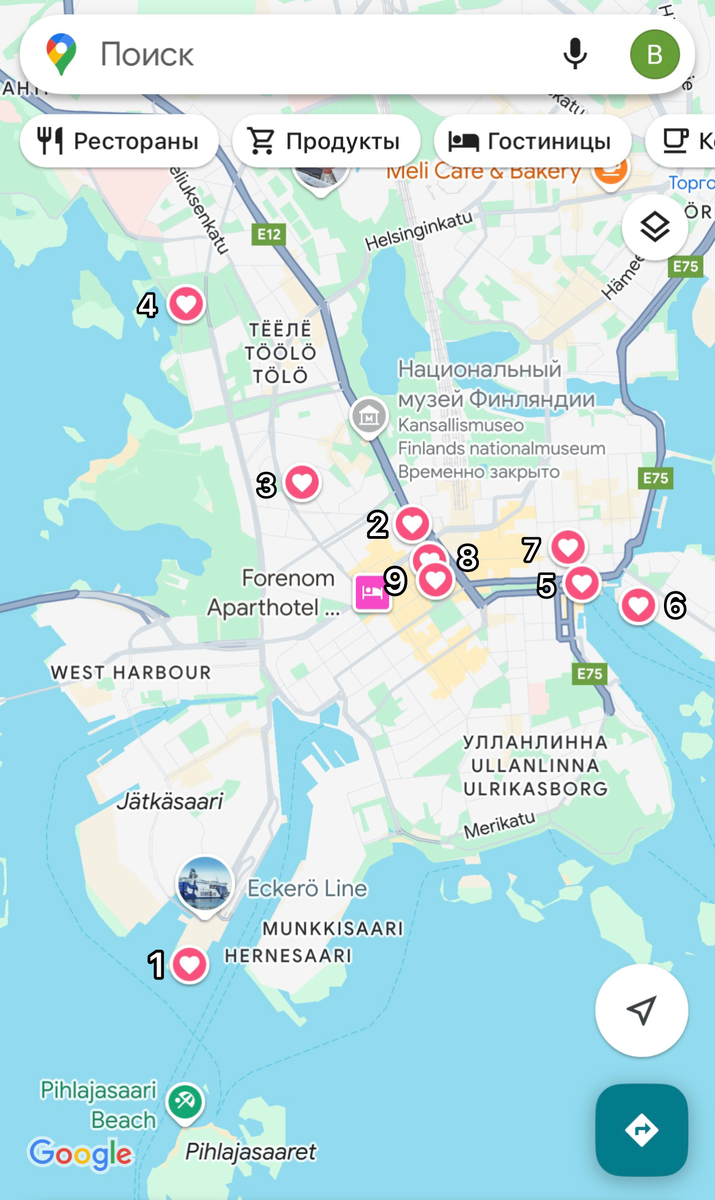 Мой маршрут одного дня по Хельсинки