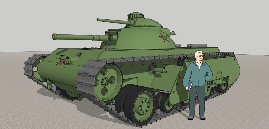 3D-модель танка ТА-2. Изображение в свободном доступе.