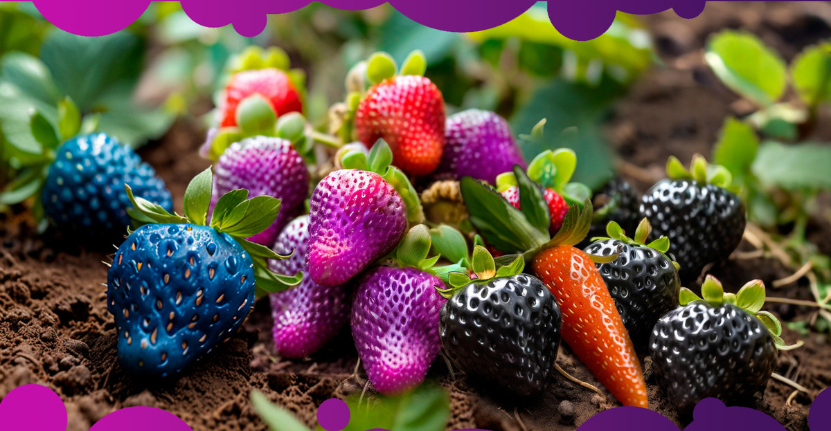 Цветная клубника, экзотические не существующие сорта