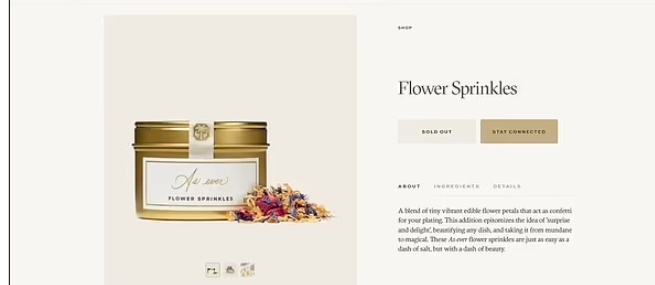 Цветочная посыпка герцогини, которая уже распродана, стоит 11,59 фунтов стерлингов и также входит в состав смеси для печенья Меган