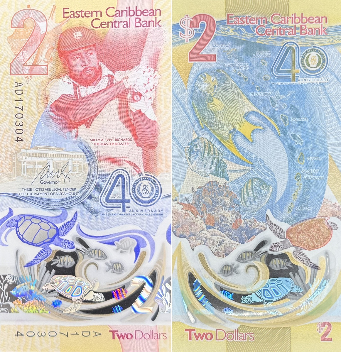 2 восточнокарибских доллара