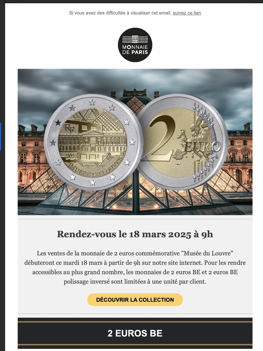 Скриншот письма от monnaiedeparis.fr