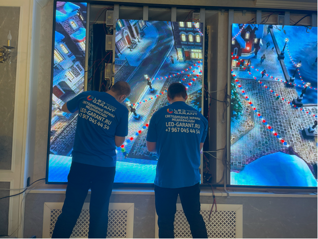 Процесс сборки интерьерного LED-экрана