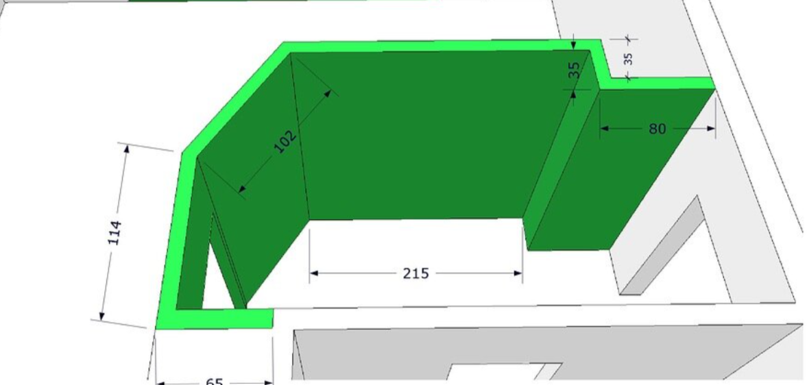 Чертеж будущей стены